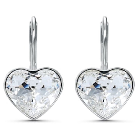 ISO- Swarovski Bella Drop Heart Earrings - Picture 1 of 1